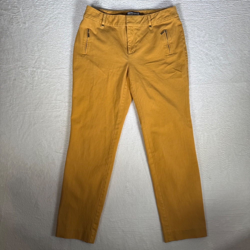 Charter Club Lexington Mustard Yellow Straight Leg Pants Womens Sz‎ 4 Preppy